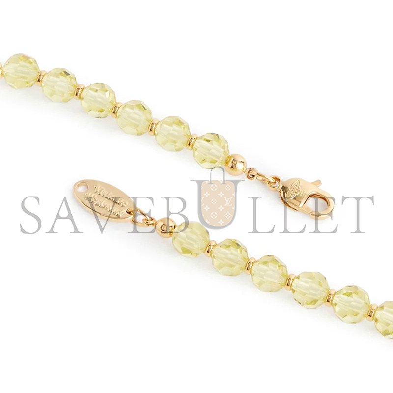 VIVIENNE WESTWOOD MESSALINE GOLD-TONE BRASS AND CRYSTAL-EMBELLISHED CHOKER NECKLACE 